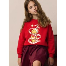 Little Aden Yılbaşı Temalı Pamuklu Kız Çocuk Sweatshirt