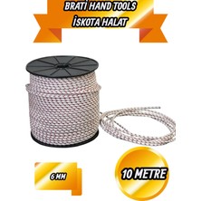 BRATİ HAND TOOLS 6mm Iskota Halat Dağcı Halatı Bağlama Ipi Gemici Ipi 10 Metre