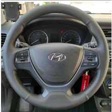 Gürler Oto Kılıf ve Aksesuar Hyundai Uyumlu I20 2015-2018 Araca Özel Dikmeli Direksiyon Kılıfı