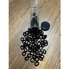 Gülümse Gel Şeffaf Büyük Boy Tüp Kutuda Siyah Küçük Boy 100 Adet Havlu Lastik Toka Kız Çocuk Kadın