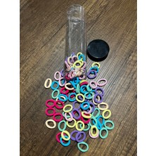 Gülümse Gel Şeffaf Büyük Boy Tüp Kutuda Renkli Küçük Boy 100 Adet Havlu Lastik Toka Kız Çocuk Kadın