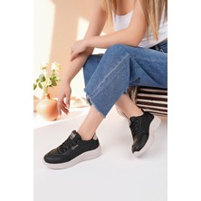 Nesil Shoes Dvm 063 Siyah Bej Memory Foam Kadın Sneakers