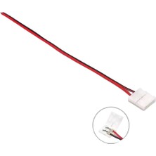 Powerr Led Aydınlatma 8 mm Tek Renk Şerit LED Hızlı Konnektör 15 cm Kablolu 2 Pin Tek Yönlü 10 Adet