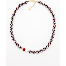 Merse Atelier Tibet Akik Taşlı Inci Detaylı Kolye