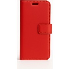 Ennar Samsung Galaxy S22 Ultra Cüzdanlı Standlı Kapaklı Kılıf Kırmızı