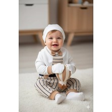 Diamondstar Erkek Bebek Çizgi Desenli 7 Li Zıbın Hastane Çıkış Seti