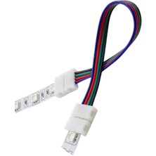 Powerr Led Aydınlatma Rgb Şerit LED Hızlı Konnektör 15 cm Kablolu 4 Pin Lehimsiz Iki Yönlü 10 Adet