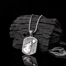Takı925 925 Ayar Gümüş Ay Kurt Motifli Unisex Model Kolye