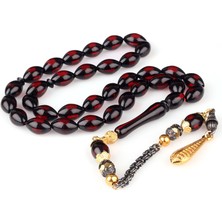 Takı925 Alpaga Püsküllü Sürmeli Model Ateş Kehribar Tesbih