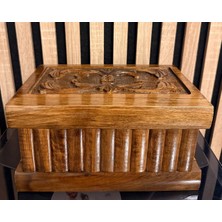 Bilmeceli Şifreli Osmanlı Sandığı El Yapımı Ceviz Işlemeli 5 Adımlı 3 Şifreli Sandık Myk Hediye ve Sanat Atölyesi