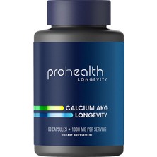 Prohealth Longevity Calcium Akg Alpha Ketoglutarate Healthy Aging Bone, Joint & Cartilage 1000 Mg 60 Caps