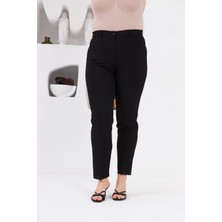 Rmg Cep Detaylı Büyük Beden Kumaş Pantolon Siyah