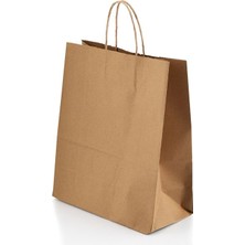 25X12X31 Burgu Saplı Kraft Çanta (25 Adet)