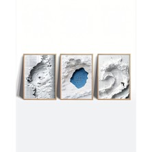 Koi Art Design Çerçeve Görünümlü 3 Boyutlu Sörf Tasarımlı 3 Parçalı Yüksek Kalite Uv Baskılı Tablo Seti