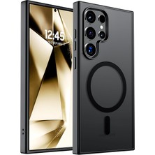 Kip GSM Samsung Galaxy S25 Ultra Uyumlu Kılıf Magsafe Şarj Destekli Yumuşak Kenarlı Arka Yüzeyi Mat Kapak