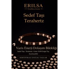 Erilsa Sertifikalı Varis Enerji Dolaşım Bilekliği – Sedef Taşı ve Terahertz Doğal Taş 4 mm Ayarlanabilir