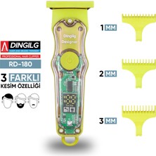 Dingilg RD-180 Kırmızı Turbo Şarjlı Kademeli Saç Sakal Tıraş Makinesi Erkek Kişisel Bakım