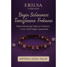 Erilsa Sertifikalı Beyin Sislenmesi Temizlenme Frekansı Bilekliği – Baltık Kahverengi Topaz ve Terahertz