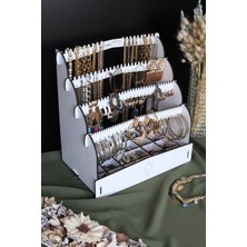 Beyaz Mini Takı Organizer, Kozmetik, Makyaj ve Aksesuar Saklama Kutusu