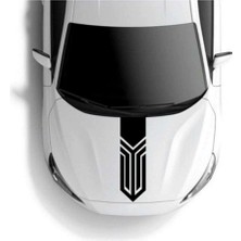 Ön Kaput Şerit Desenli Sticker Etiket Modeli