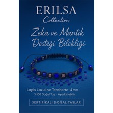 Erilsa Sertifikalı Zeka ve Mantık Desteği Enerji Bilekliği – Lapis Lazuli ve Terahertz Doğal Taş 4 mm