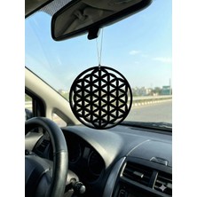 Oto Ayna Süsü Yaşam Çiçieği Siyah