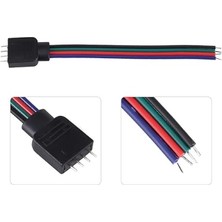 Powerr Led Aydınlatma Rgb Şerit LED Kablolu Erkek Soketli 4 Pin Iğneli Birleştirici 10 Adet