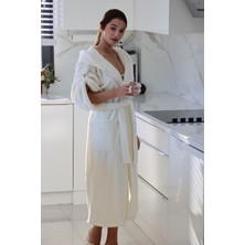 Wellsoft Peluş Ekstra Yumuşak Cep Detaylı  Kapüşonlu Uzun Sabahlık