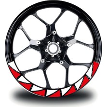 Cfmoto 450SR Jant Sticker Yarım Daire Iç & Dış Üçgen Kaplama Etiket Modeli Kırmızı -