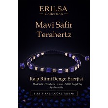 Erilsa Sertifikalı Kalp Ritmi Denge Enerjisi – Mavi Safir ve Terahertz Doğal Taş 4 mm Ayarlanabilir