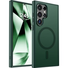 Kip GSM Samsung Galaxy S25 Ultra Uyumlu Kılıf Magsafe Şarj Destekli Yumuşak Kenarlı Arka Yüzeyi Mat Kapak