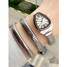 Ferrucci Gümüş Renk Yılan Model Kadın Kol Saati