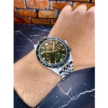 Slazenger Erkek Kol Saati – Yeşil Kadran – Paslanmaz Çelik Kasa – Çelik Kordon – Kronograf