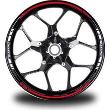Suzukı Yazılı Kısa Yazısız Uzun Dış Şerit 16'lı Çift Renk Jant Sticker Modeli