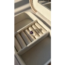 Doğaltaş Masalları 925 ayar Ametist gümüş ayarlanabilir yüzük