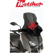 Yamaha Xmax Ön Cam Yıldız Sticker Etiket Model