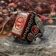 Takılingo 925 Ayar Gümüş Mührü Şerif Işlemeli Büyük Kasa Usta Işi Erkek Yüzük