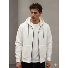 Atk Giyim Comfort Fit Şardonlu Fermuarlı Kalın Kışlık Erkek Sweat Hırka