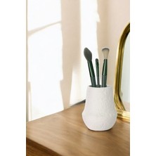 Beyaz Makyaj Organizeri ve Fırça Düzenleyici, Şık ve Kullanışlı Tasarım