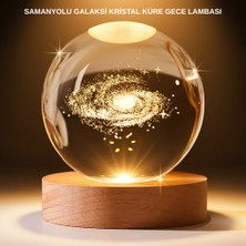 Elektronikçim USB Bağlantılı Samanyolu Galaksi Küre Ahşap Standlı 3D Işıklı Dekor Lambas? - TK0021-5CDZE