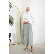 RFK Butik Kadın Piliseli Tesettür Etek - Gri