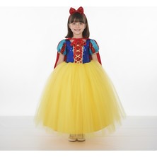 Moda Sitesi Pamuk Prenses Kostümü Doğum Günü Elbisesi - Pelerin ve Saç Aksesuar Hediyeli