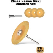 Transformacion Profesyonel Elmas Kesme Diski ve Mandren Seti 4'lü Testere Bıçağı Hobi Dremel Uyumlu 722542