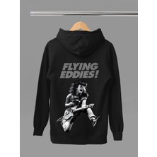 Magors Eddy Van Halen  Baskılı Pamuklu Uzun Kollu Şardonlu 3 Iplik Kapşonlu Rock Sweatshırt