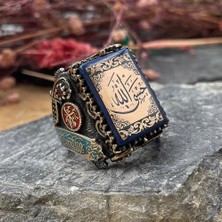 Takılingo 925 Ayar Gümüş Hasbi Allah Yazılı Büyük Kasa Usta Işi Erkek Yüzük