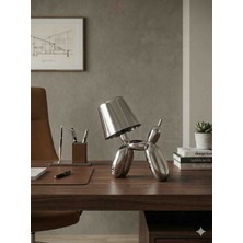 Mik Store Gümüş Balon Köpek Tasarımlı Şarjlı Masa Lambası - 3 Farklı Işık Modu