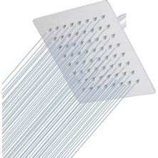 Storemax 25X25 cm 304 Paslanmaz Çelik Tepe Duşu – Geniş Kare Duş Başlığı, Sabit Tepe Duş Başlığı, Handshower Uyumlu, Modern ve Dayanıklı Duş Sistemi Parçası (Kare)