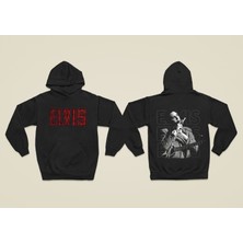 Magors Elvıs Presley Baskılı Baskılı Pamuklu Uzun Kollu Şardonlu 3 Iplik Kapşonlu Rock Sweatshırt