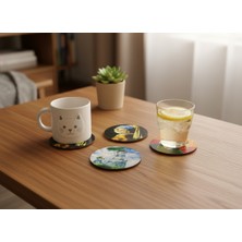 Sanat Tarihinin Incileri: Ünlü Tablolar Kedi Parodileri Bardak Altlığı Seti (4'lü) - Ylndesign Wood&Craft