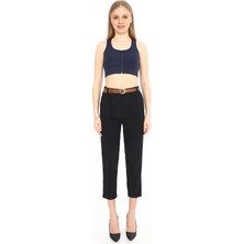 My Arja Bel Lastik Detaylı Yüksek Bel Kadın Duble Paça Pantolon – Dar Kesim, Duble Paça, Günlük ve Ofis Kullanımına Uygun Dabl